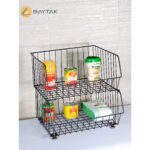 On table Multipurpose Storage Basket Steel Rack Organizer