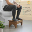 Natural Color Toilet Wooden Squatting Stool for Bathroom - Image 4