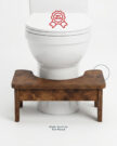 Natural Color Toilet Wooden Squatting Stool for Bathroom