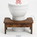 Natural Color Toilet Wooden Squatting Stool for Bathroom