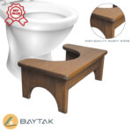 Natural Color Toilet Wooden Squatting Stool for Bathroom