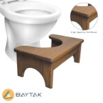Natural Color Toilet Wooden Squatting Stool for Bathroom