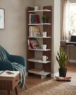 Corner Tall Ladder Decorating Standing Multipurpose Shelves - Image 3