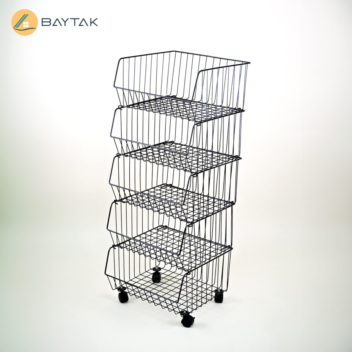 5-layer Floor Multipurpose Storage Basket Steel Rack Organizer - Image 2