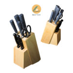 11 Knives Wooden Holder (Holds Up To 11 Knives With Different Sizes)