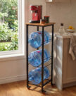 3-Tier Water Jug Rack – Wooden & Steel Stand with Wheels & Brakes - Image 4