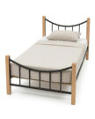 Zan Wood & Steel Arc Single Bed Frame - Image 2