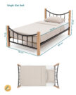 Zan Wood & Steel Arc Single Bed Frame - Image 3
