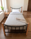 Zan Wood & Steel Arc Single Bed Frame - Image 5